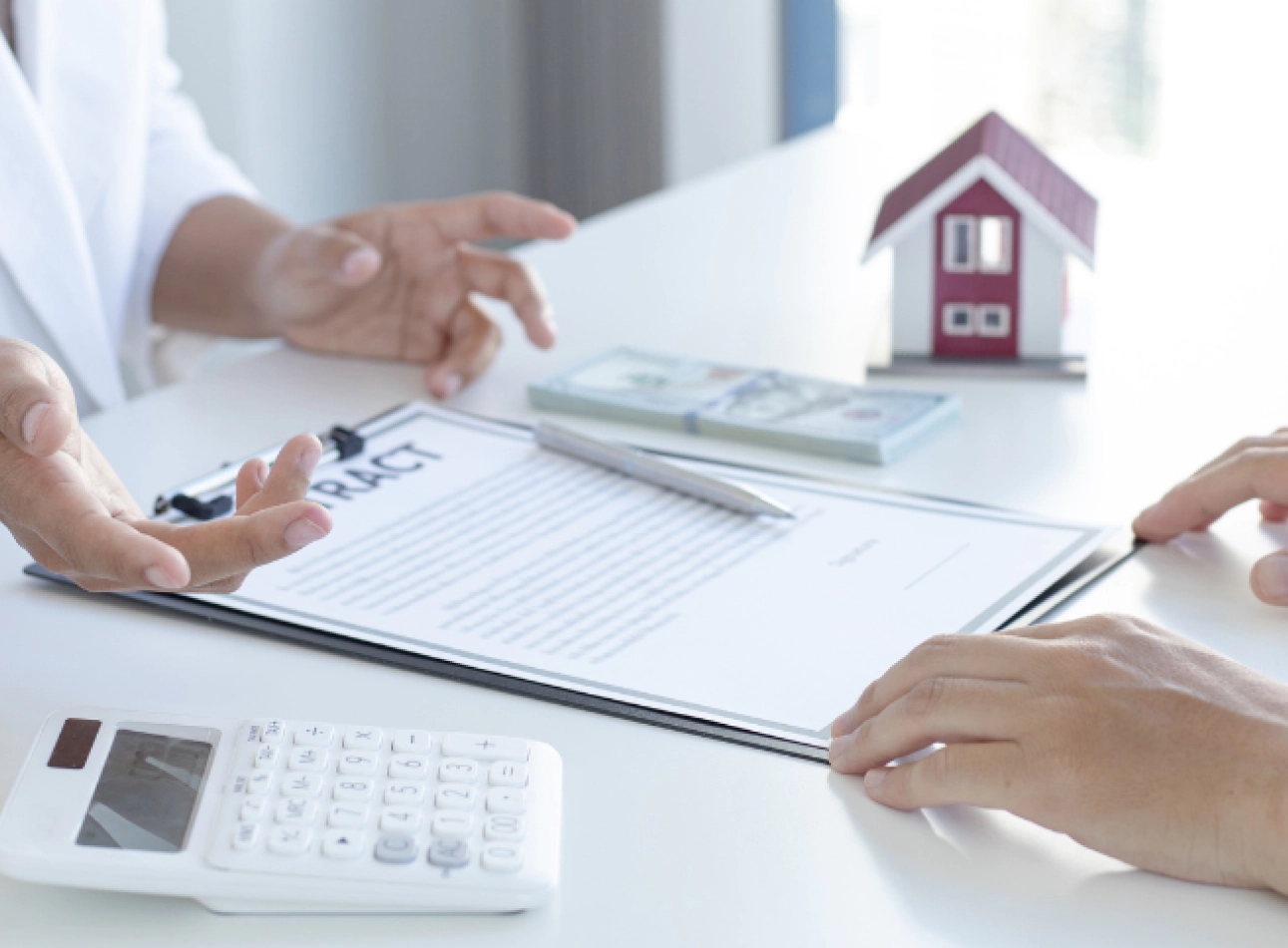 an inspector closing a deal with a client